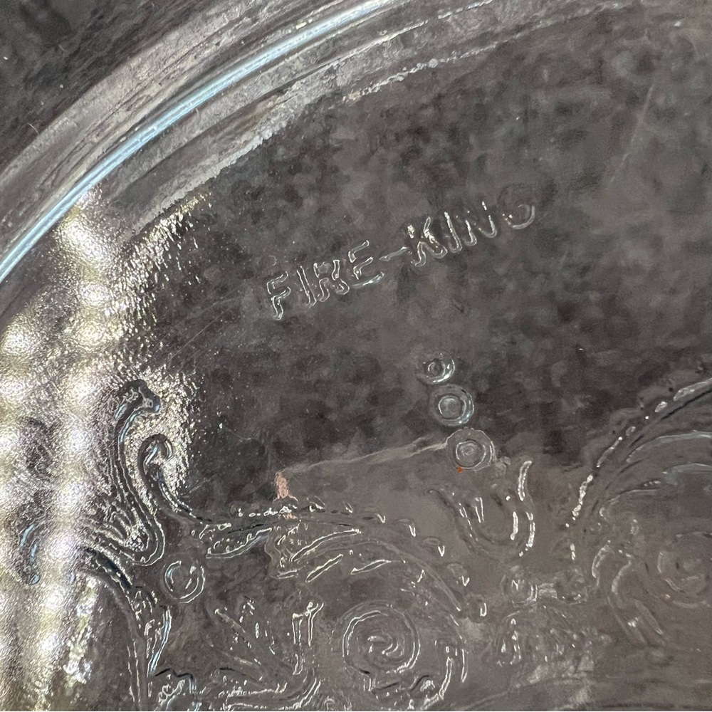 Vtg Fire King Philbe Sapphire Blue Casserole Lid / Pie Dish Anchor Hocking Glass - Picture 6 of 14